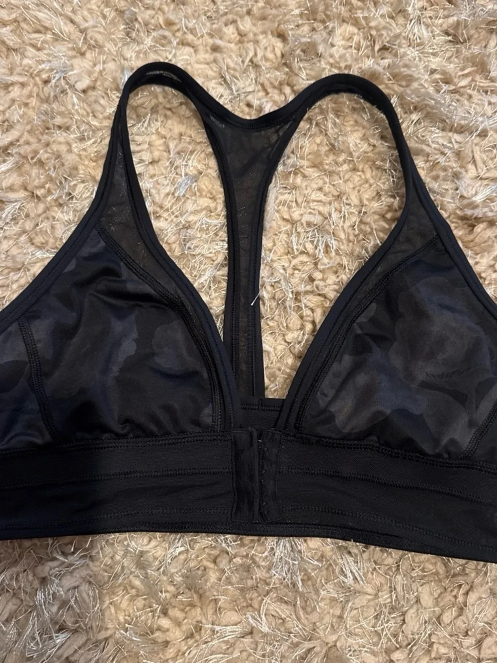 lululemon athletica Black Mesh Racerback Sports Bra